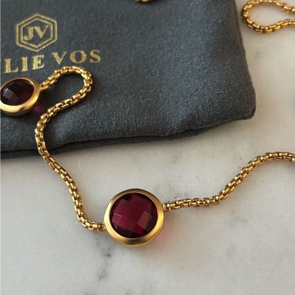 NWOT Julie Vos  Gold and Pink Gemstone Necklace - Picture 5 of 6